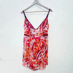 Cacique || Sheer Night Top & Thong in Vivid Multi Color Dreams 26/28 (3x)